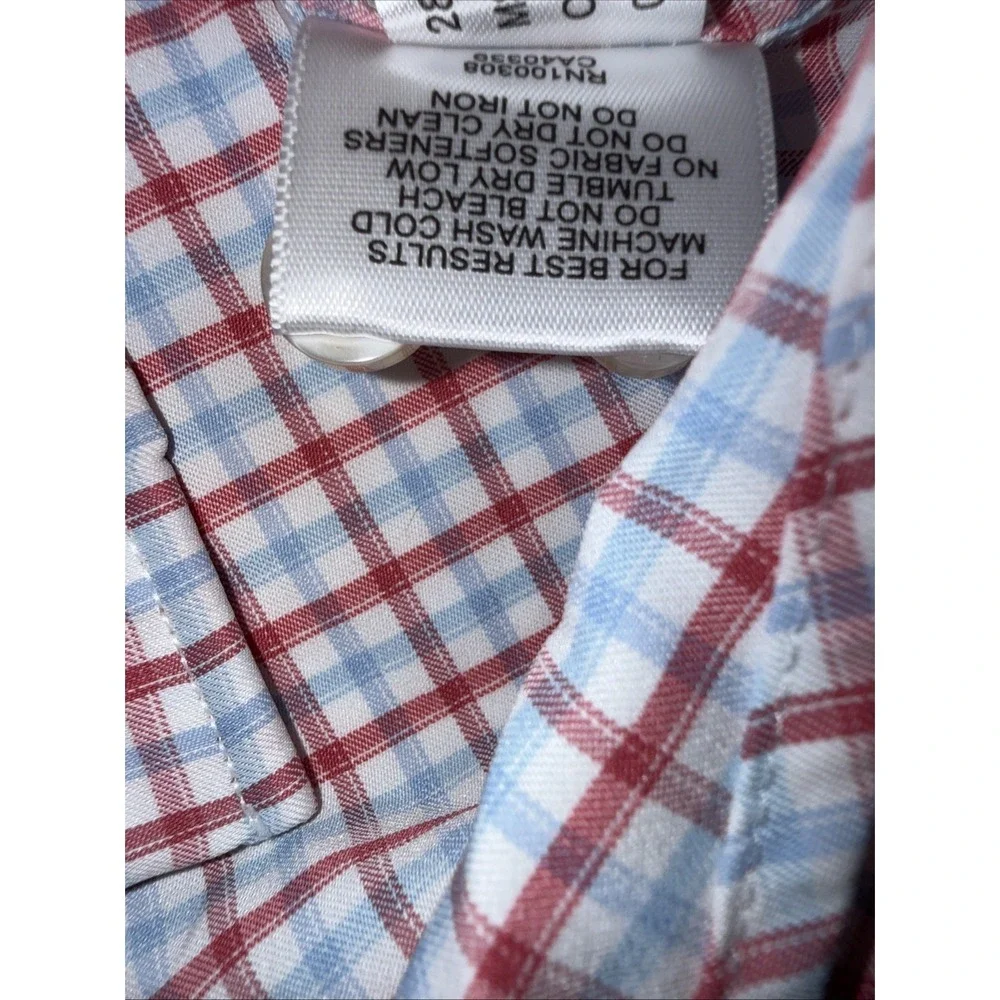 Peter Millar Summer Comfort Men's Medium Long Sleeve Plaid Button Up Collared